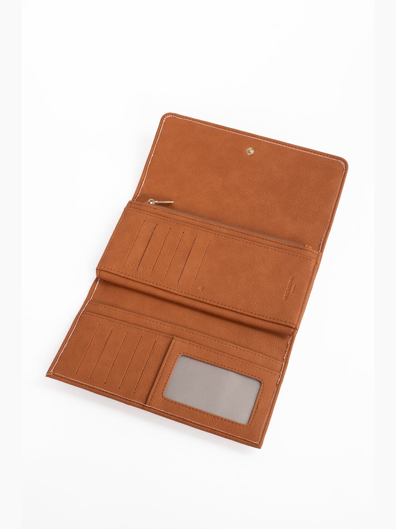 Compagnon de voyage  2 volets  stop rfid moly hexagona Marron caramel - Kiabi