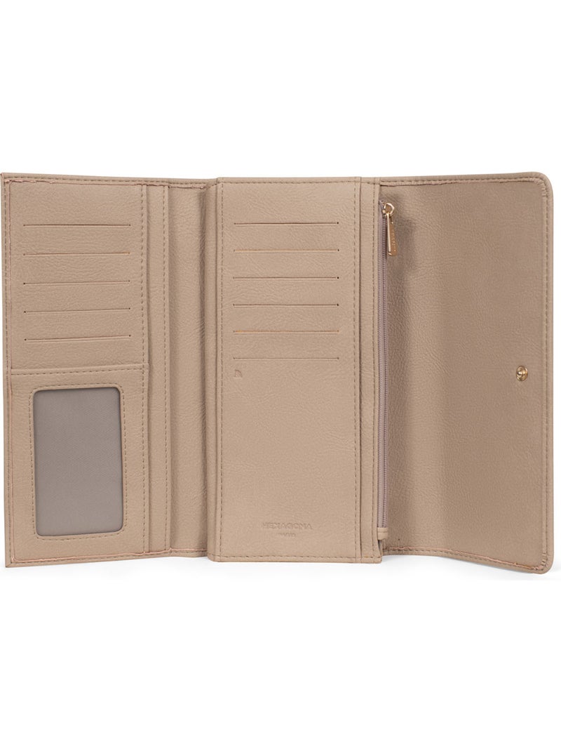 Compagnon de voyage  2 volets  stop rfid moly hexagona Taupe - Kiabi