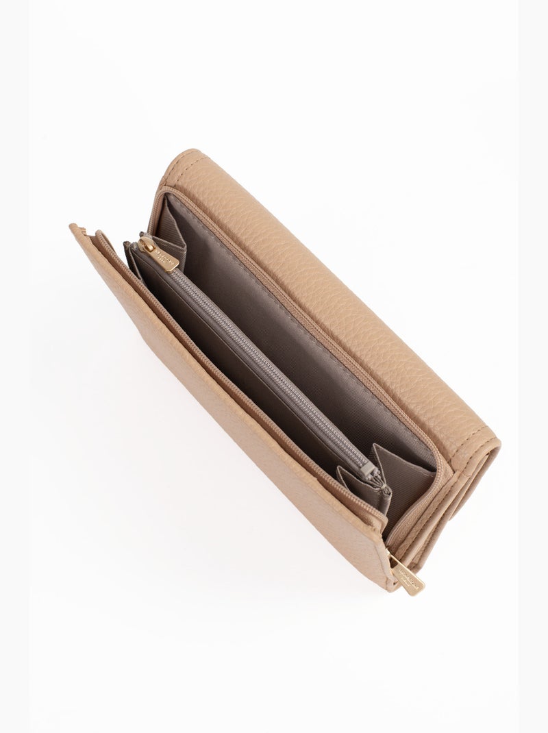 Compagnon de voyage  2 volets  stop rfid zora hexagona Beige sable - Kiabi