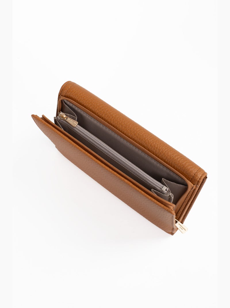 Compagnon de voyage  2 volets  stop rfid zora hexagona Marron caramel - Kiabi