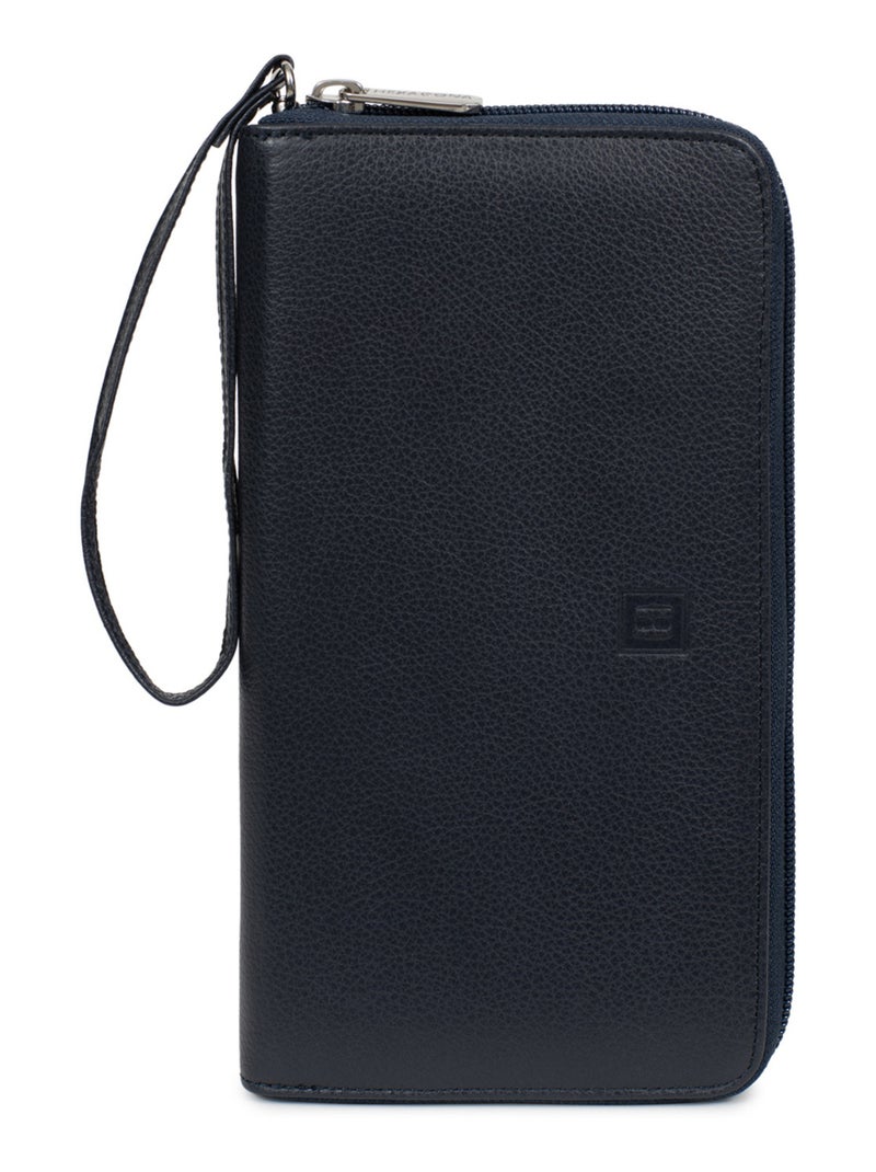 Compagnon de voyage  Cuir CONFORT Bleu marine - Kiabi