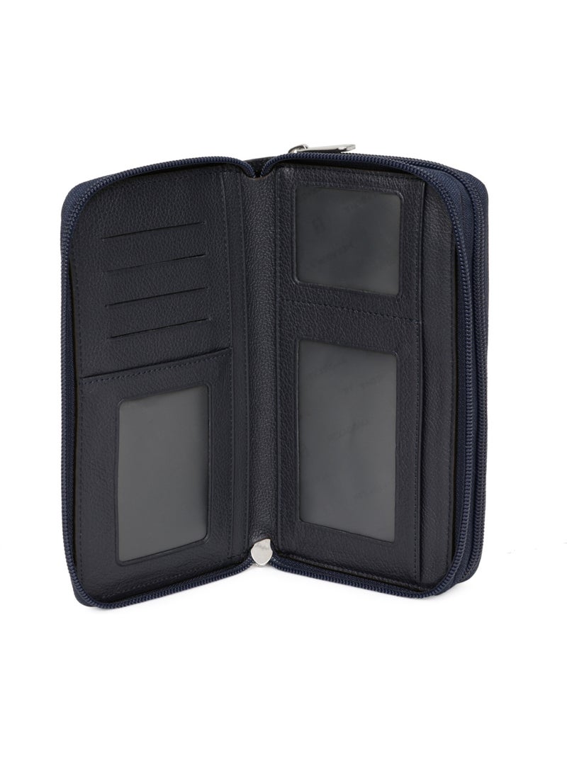 Compagnon de voyage  Cuir CONFORT Bleu marine - Kiabi