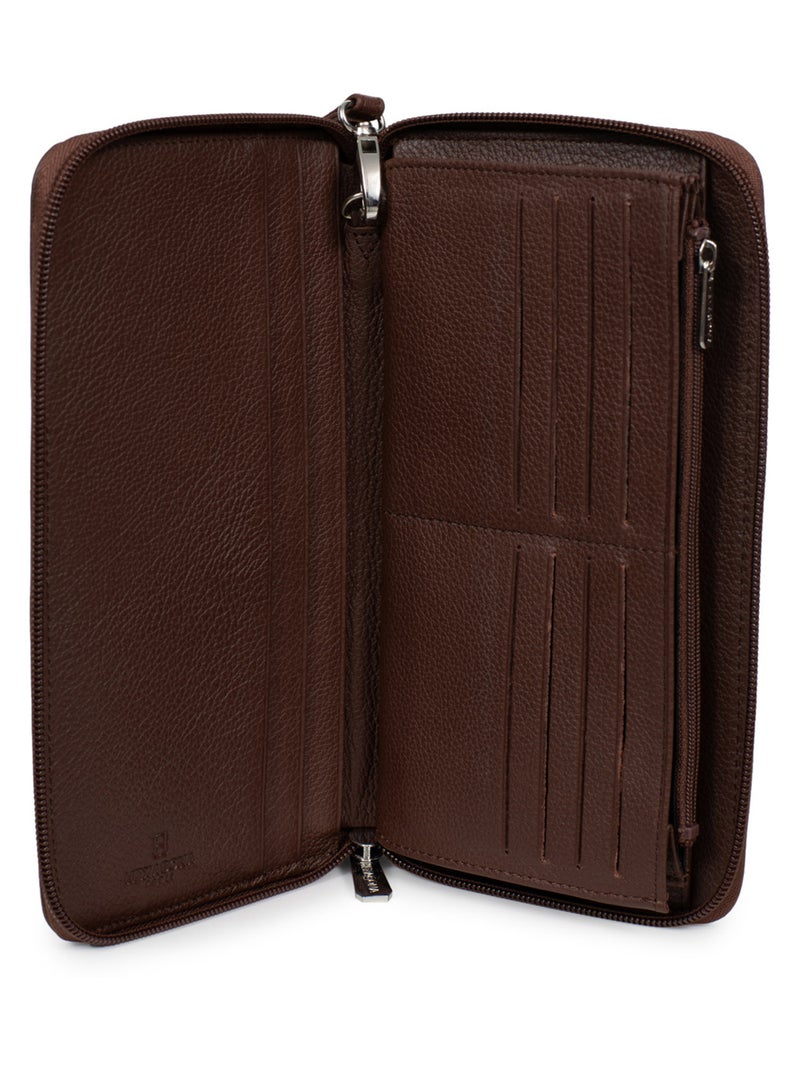 Compagnon de voyage  cuir confort hexagona Marron chocolat - Kiabi
