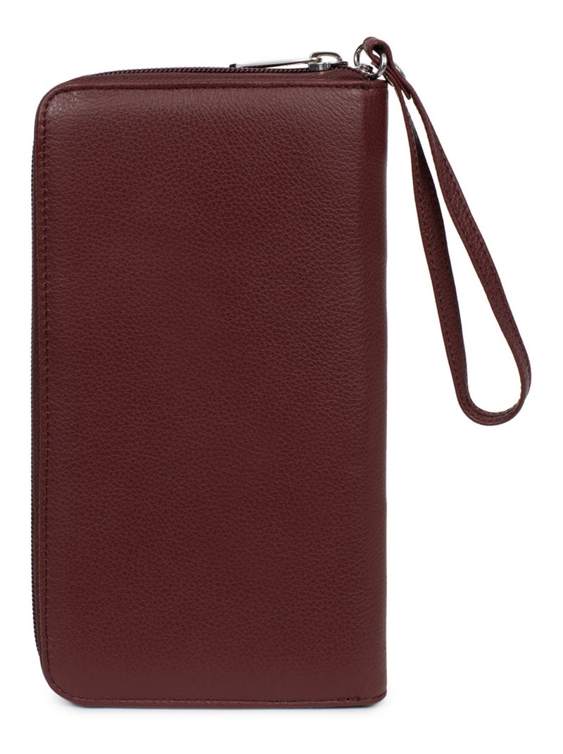 Compagnon de voyage  cuir confort hexagona Violet prune - Kiabi