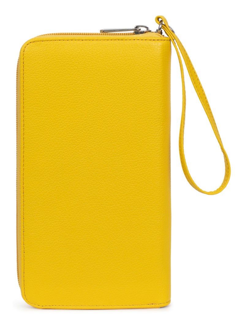 Compagnon de voyage  Cuir CONFORT Jaune - Kiabi