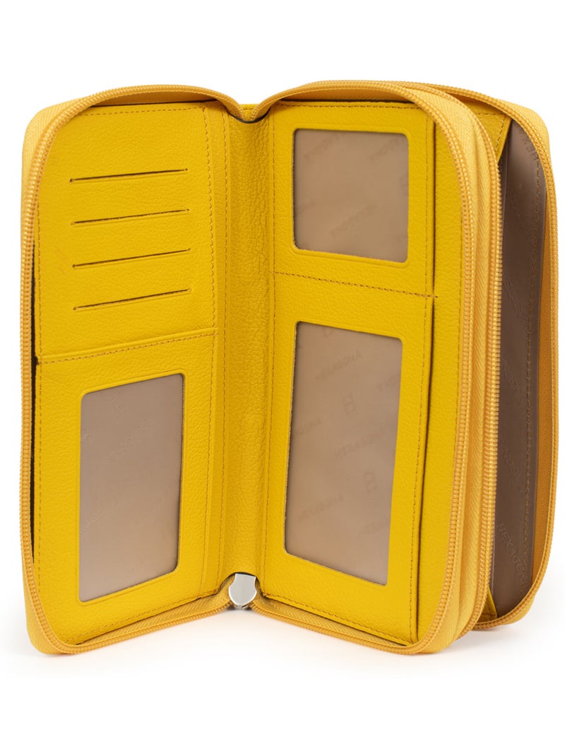 Compagnon de voyage  Cuir CONFORT Jaune - Kiabi