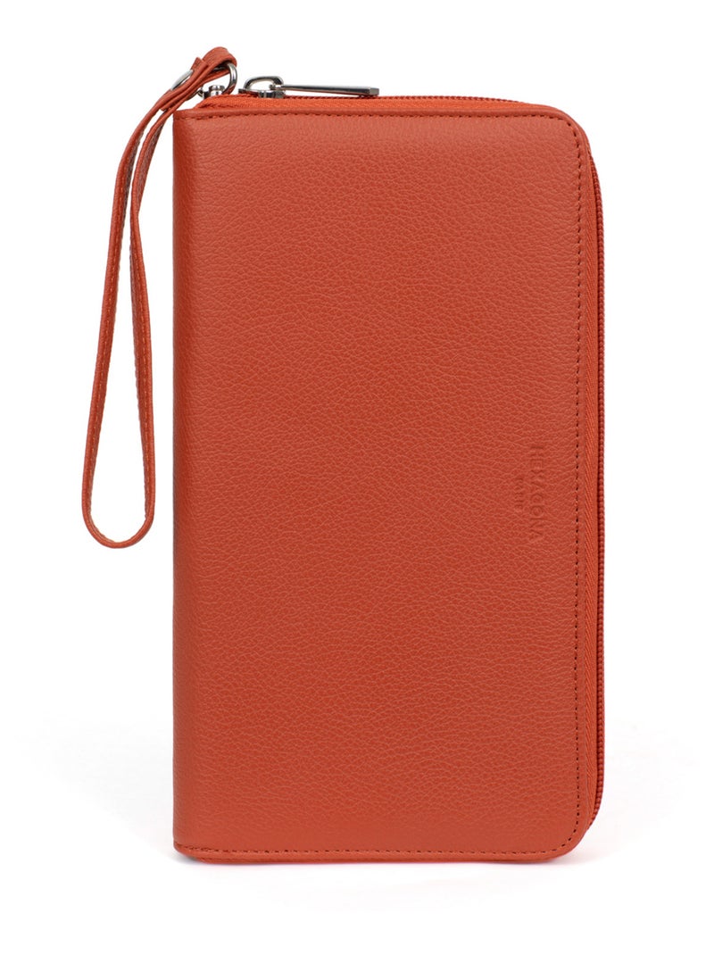 Compagnon de voyage  Cuir CONFORT Orange - Kiabi