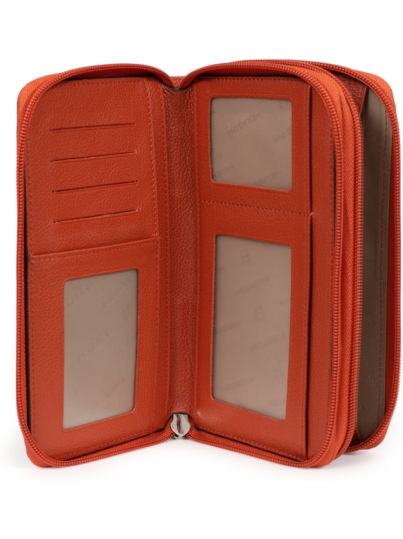 Compagnon de voyage  Cuir CONFORT Orange - Kiabi