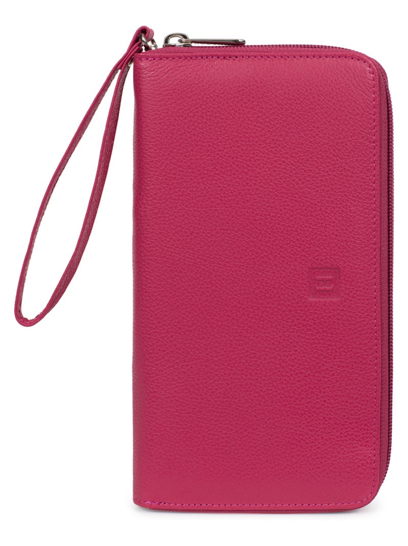 Compagnon de voyage  Cuir CONFORT Rose fushia - Kiabi