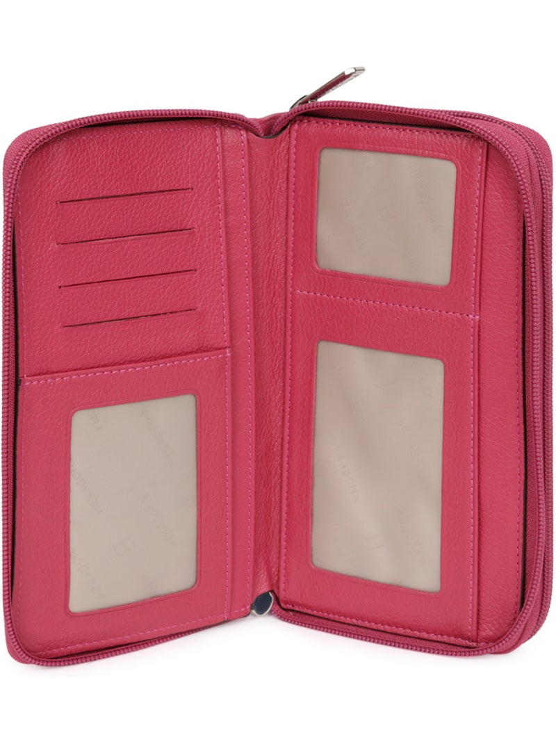 Compagnon de voyage  Cuir CONFORT Rose fushia - Kiabi