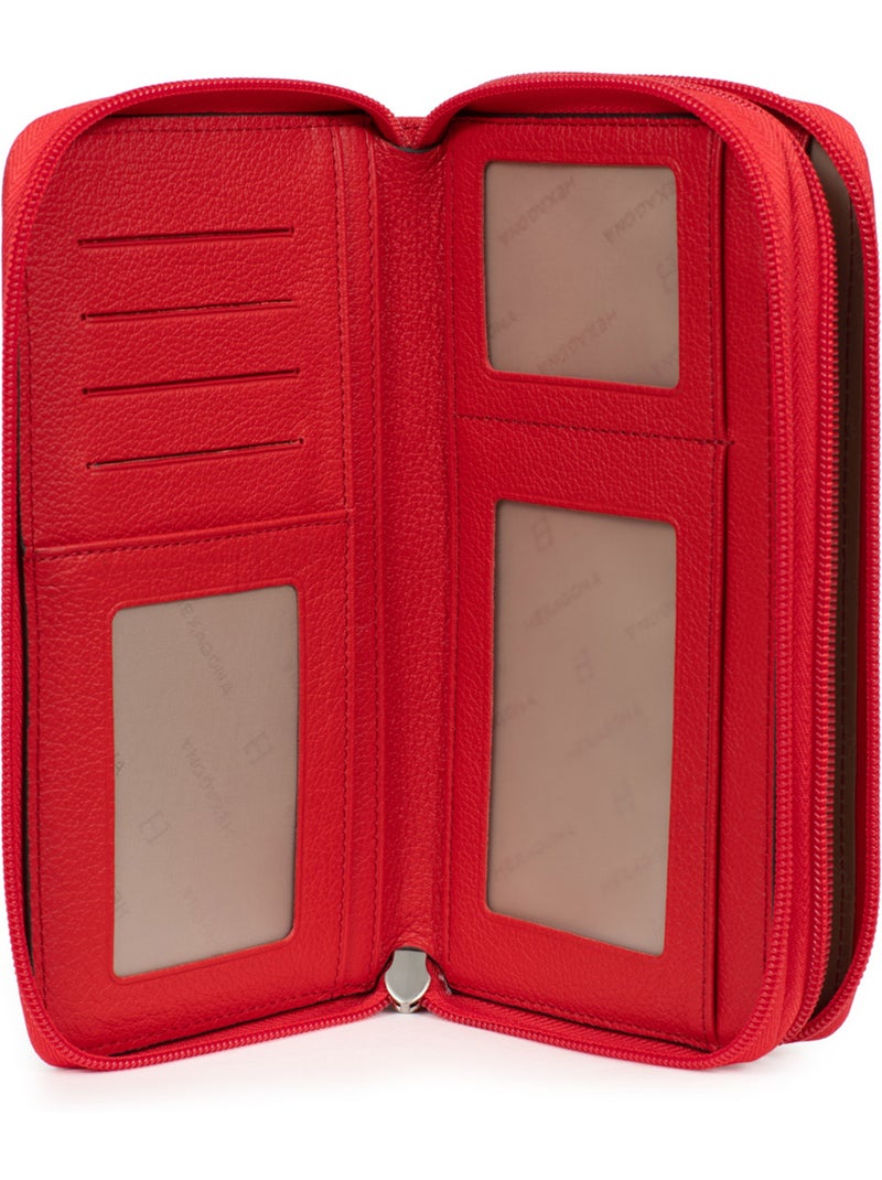 Compagnon de voyage  Cuir CONFORT Rouge tomate - Kiabi