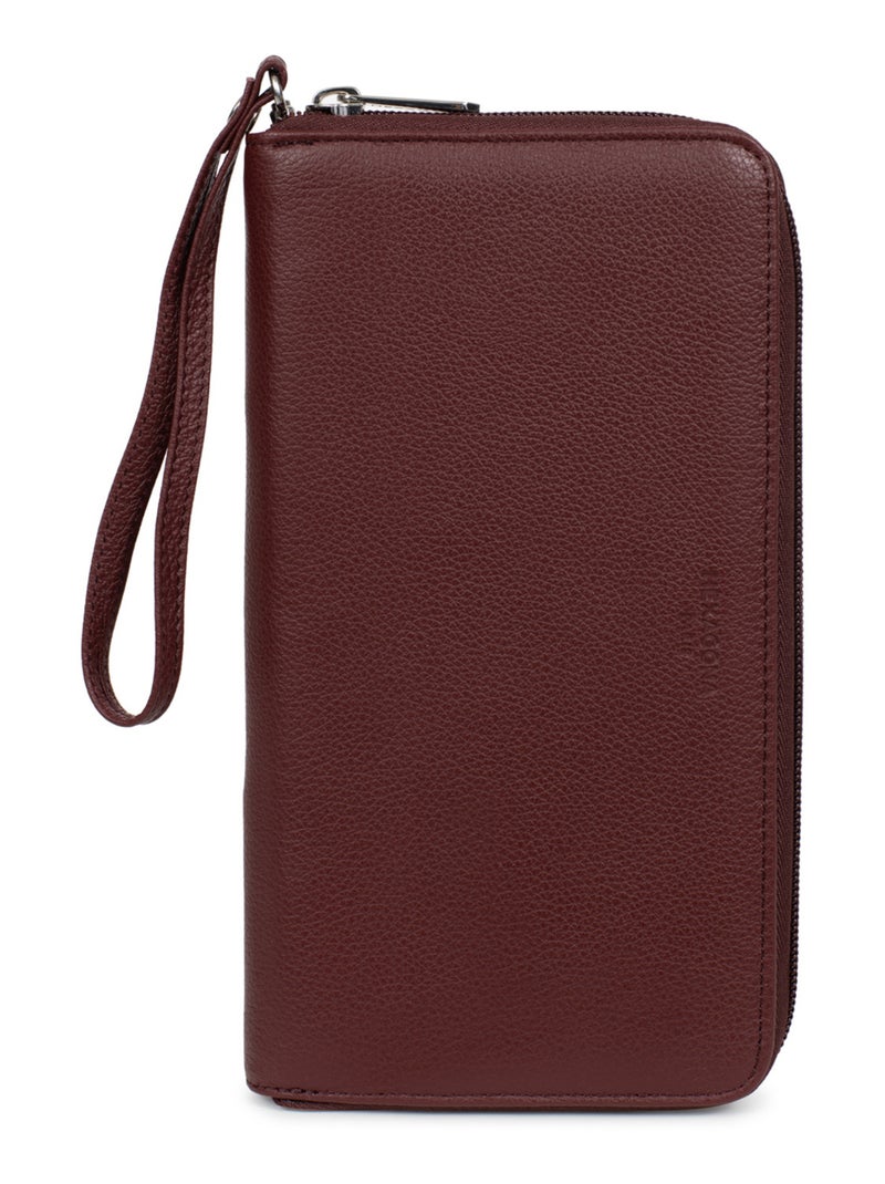 Compagnon de voyage  Cuir CONFORT Violet prune - Kiabi