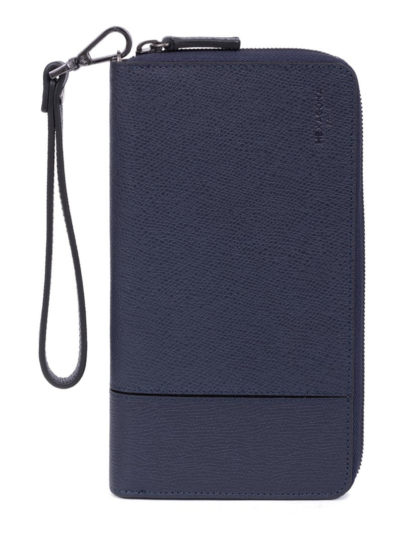 Compagnon de voyage  Stop RFID  Cuir DANDY Bleu marine - Kiabi