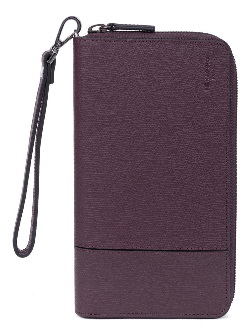 Compagnon de voyage  Stop RFID  Cuir DANDY Bordeaux - Kiabi
