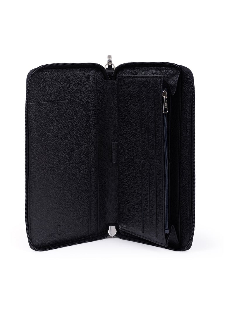 Compagnon de voyage  Stop RFID  Cuir DUO Noir Bleu - Kiabi