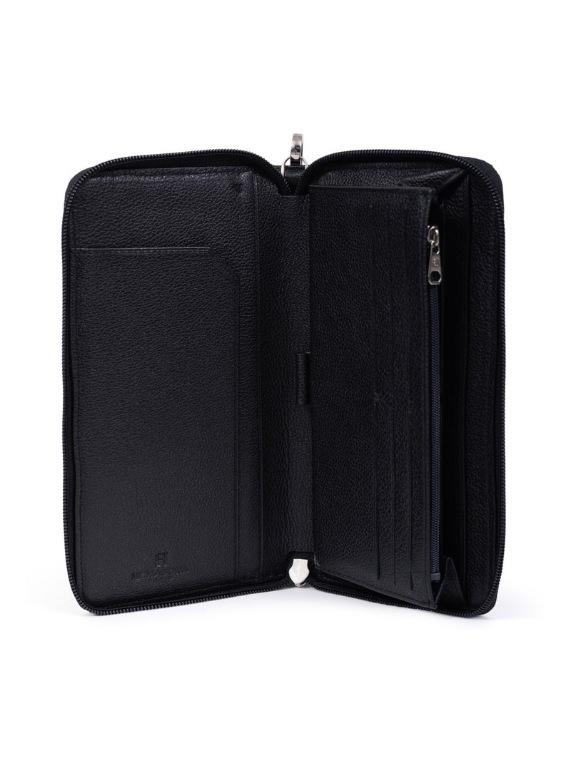 Compagnon de voyage  Stop RFID  Cuir DUO Noir Gris - Kiabi
