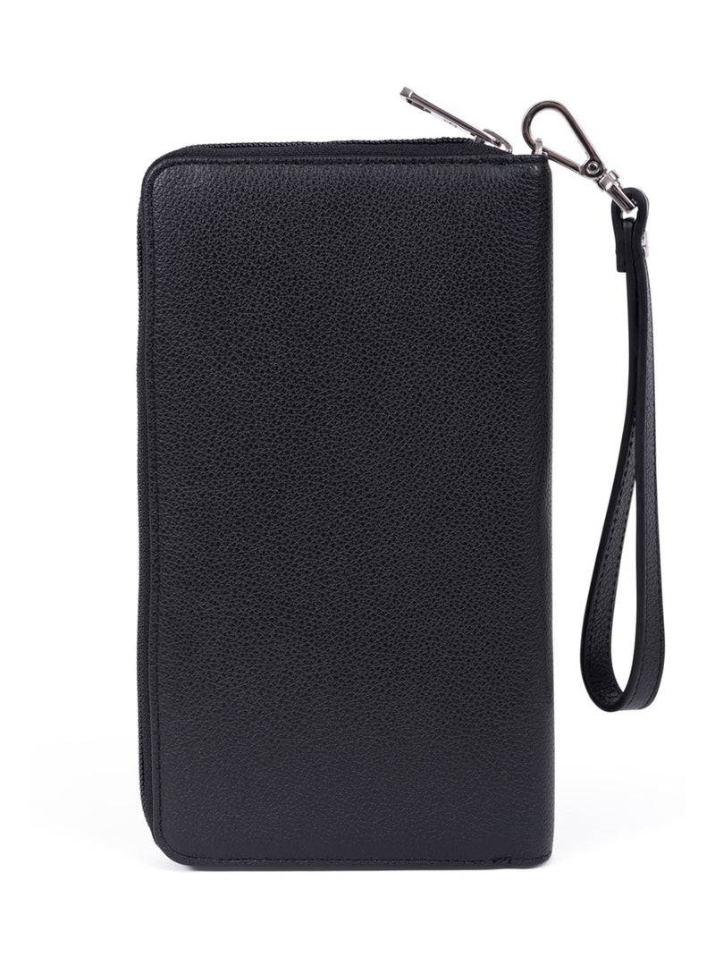 Compagnon de voyage  Stop RFID  Cuir DUO Noir Gris - Kiabi