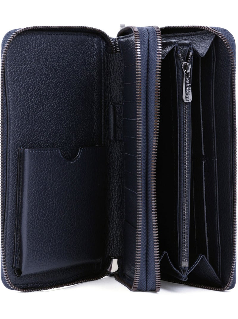 Compagnon de voyage  Stop RFID  Cuir ENCORE Bleu marine - Kiabi