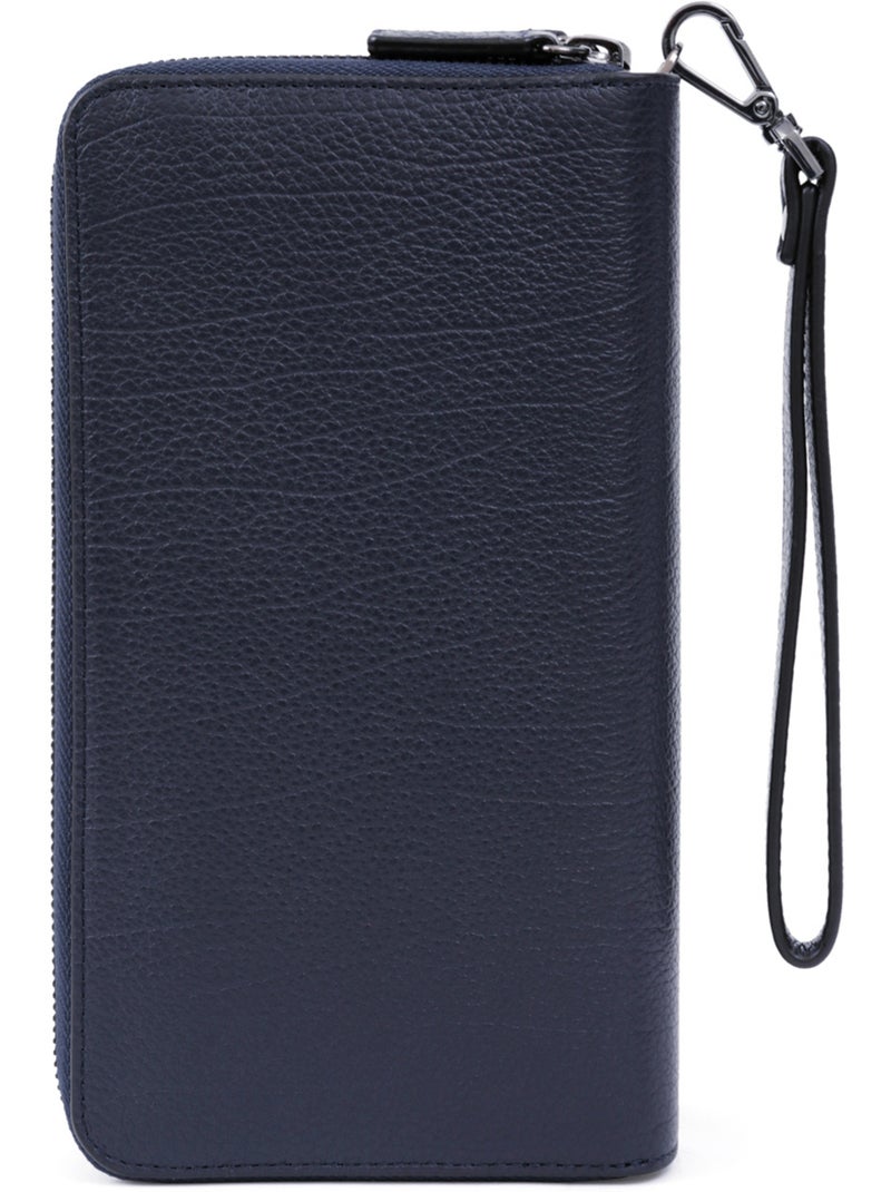 Compagnon de voyage  Stop RFID  Cuir ENCORE Bleu marine - Kiabi