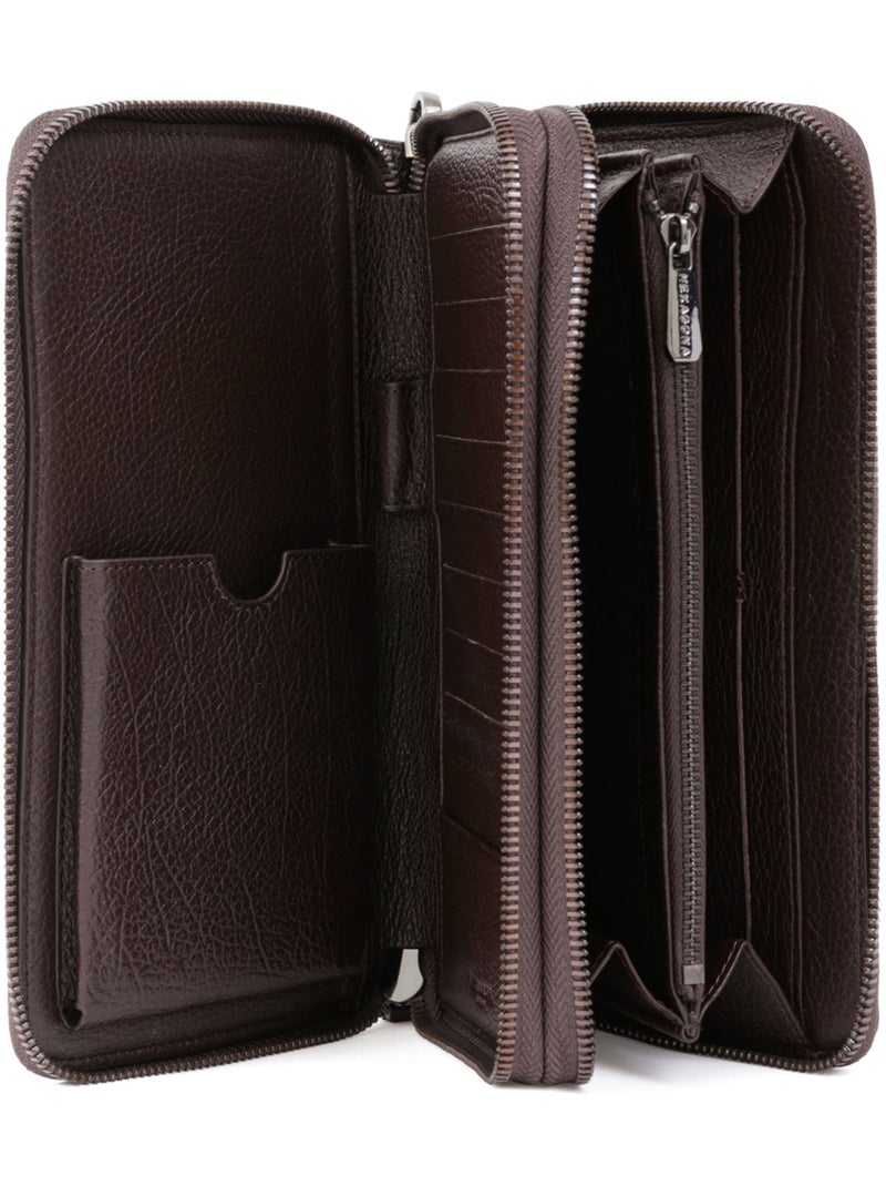 Compagnon de voyage  Stop RFID  Cuir ENCORE Marron foncé - Kiabi