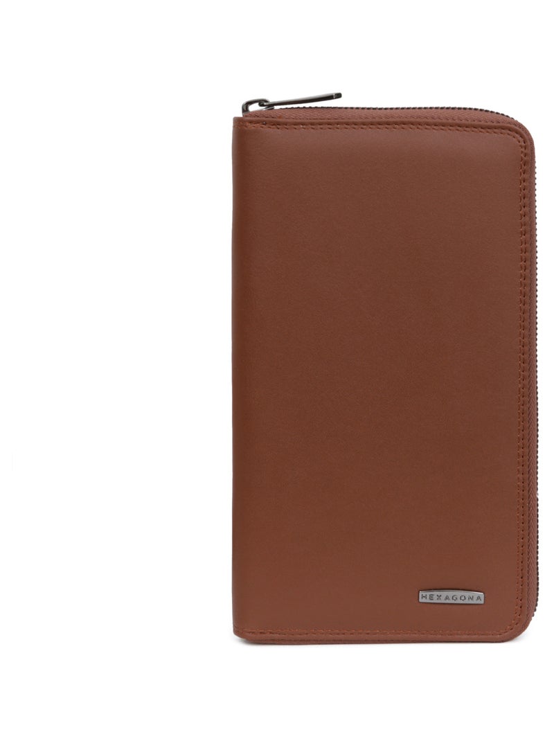 Compagnon de voyage  Stop RFID  Cuir SENSATION Cognac - Kiabi