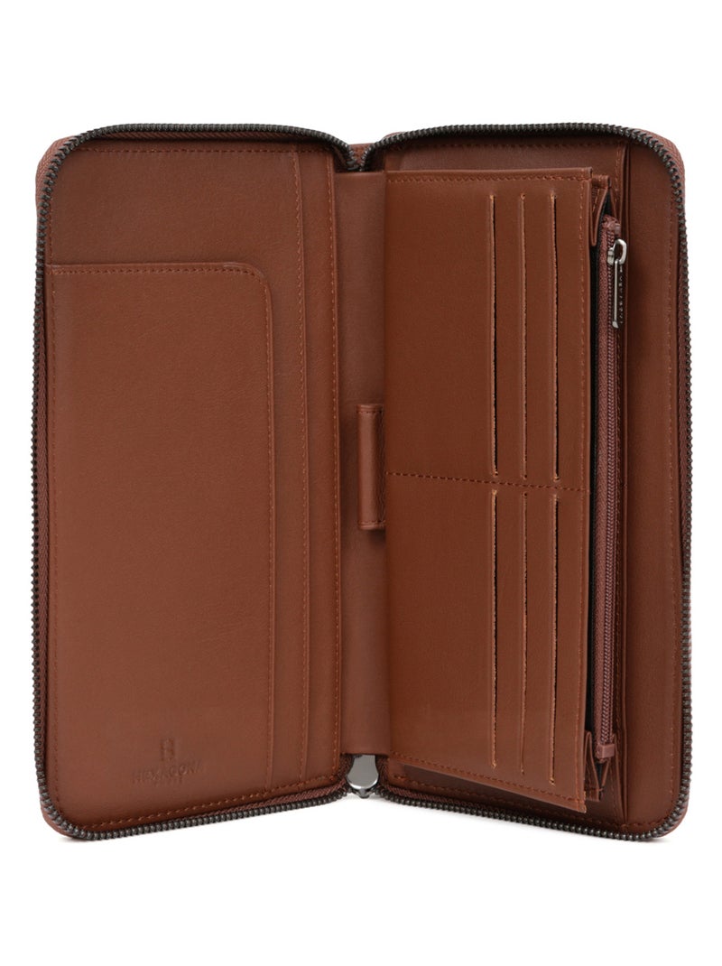 Compagnon de voyage  Stop RFID  Cuir SENSATION Cognac - Kiabi
