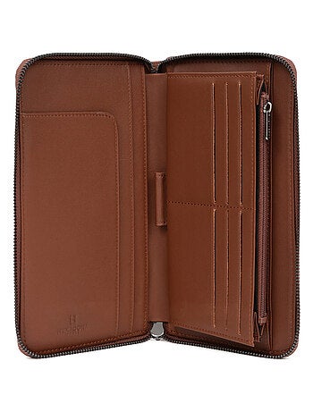 Compagnon de voyage stop rfid cuir sensation hexagona