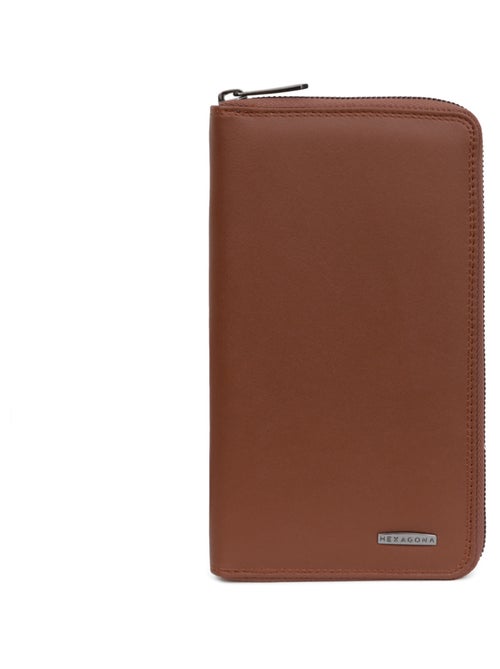 Compagnon de voyage  stop rfid  cuir sensation hexagona - Kiabi