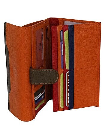 Compagnon portefeuille cuir bi-ton