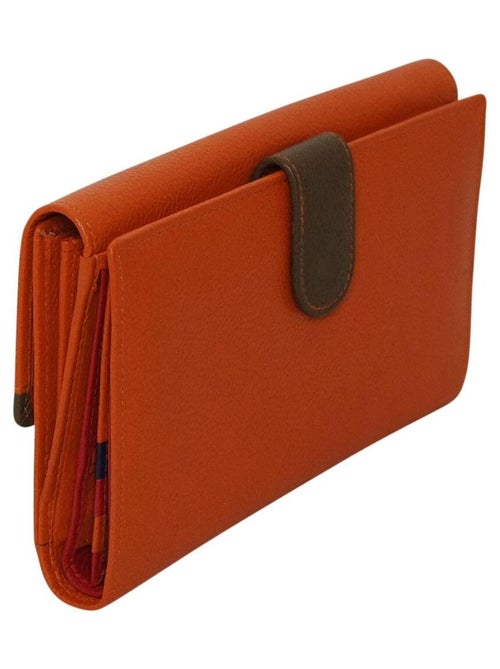 Compagnon portefeuille cuir bi-ton - Kiabi