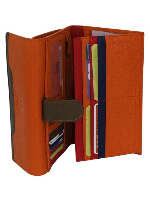 Compagnon portefeuille cuir bi-ton - Kiabi