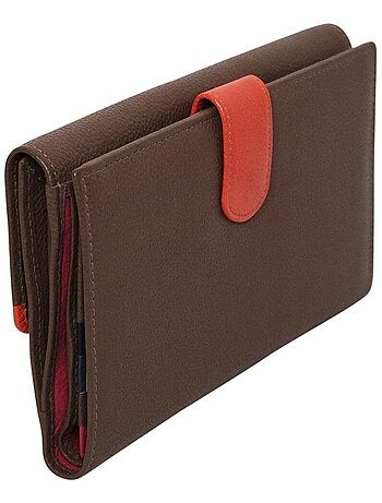 Compagnon portefeuille cuir bi-ton