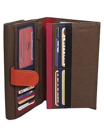 Compagnon portefeuille cuir bi-ton