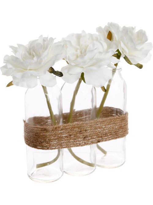 Composition de 3 roses artificielles - Kiabi