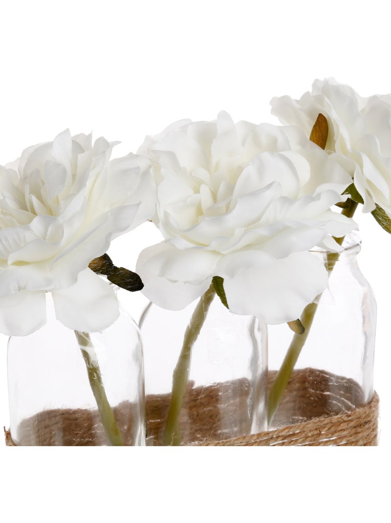 Composition de 3 roses artificielles Transparent - Kiabi