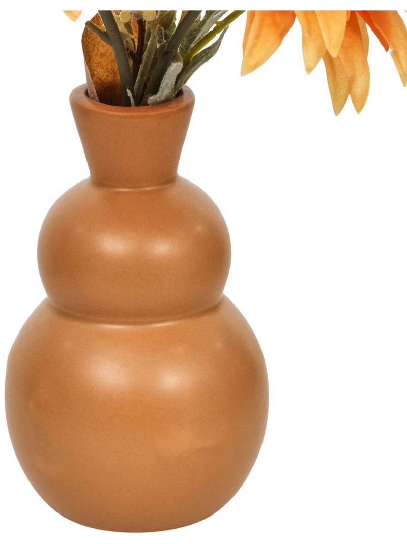 Composition florale artificielle avec vase en dolomite PENNY Orange - Kiabi