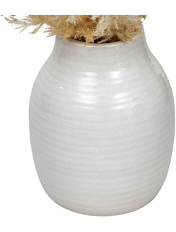 Composition florale artificielle avec vase en grès james