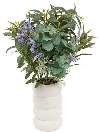 Composition florale Artificielle Lavande et Eucalyptus 66cm UDA