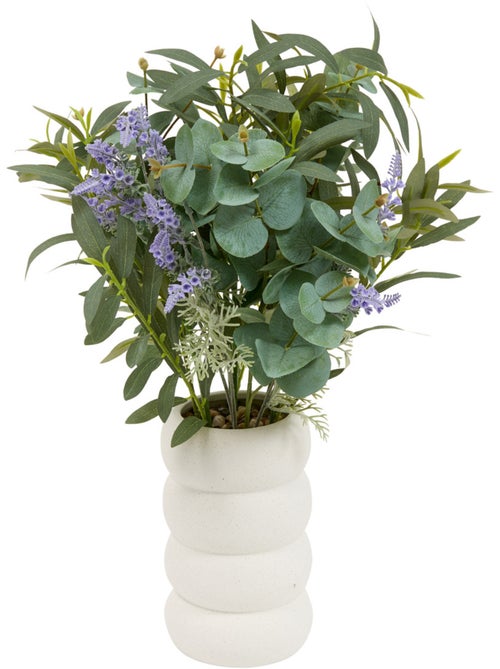 Composition florale Artificielle Lavande et Eucalyptus 66cm UDA - Kiabi