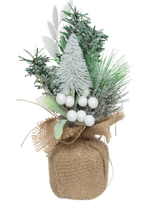 Composition sapin pailletté H24cm - Kiabi