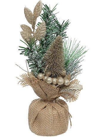 Composition sapin pailletté H24cm