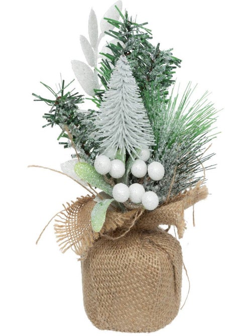 Composition sapin pailletté H24cm - Kiabi