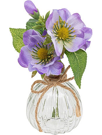 Composition vase et fleurs artificielles NELA