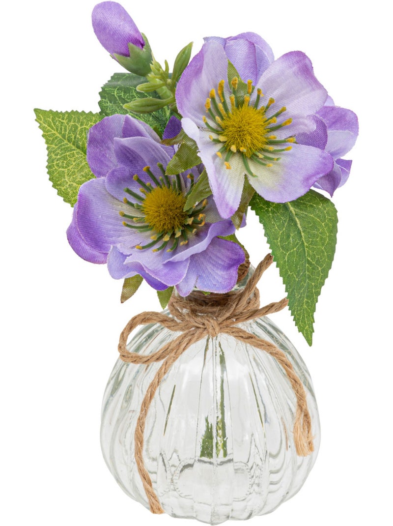 Composition vase et fleurs artificielles NELA Blanc - Kiabi