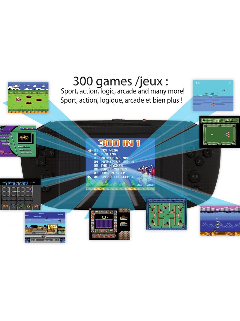 Console portable Compact Power Cyber Arcade - écran 2.8'' 300 jeux Noir - Kiabi