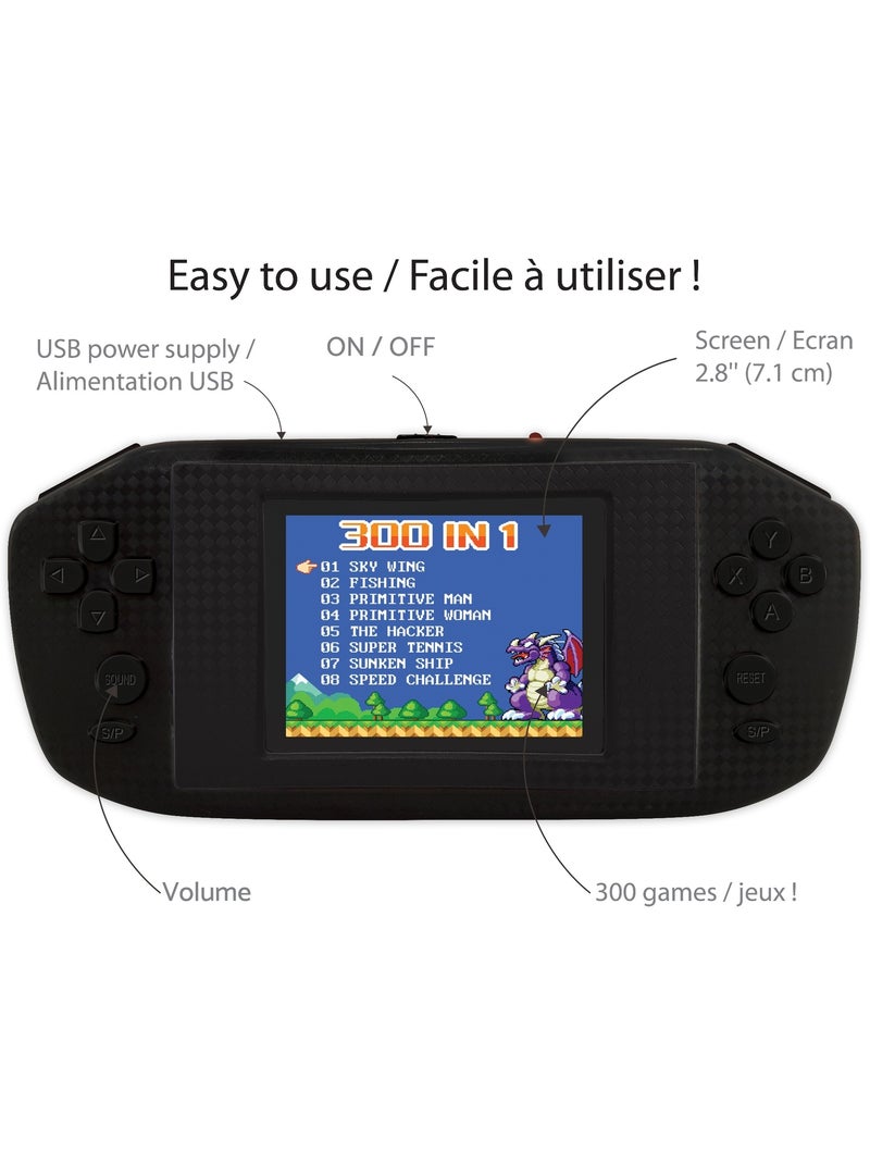 Console portable Compact Power Cyber Arcade - écran 2.8'' 300 jeux Noir - Kiabi