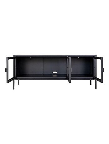 Console pour TV noire avec portes en verre - House Nordic
