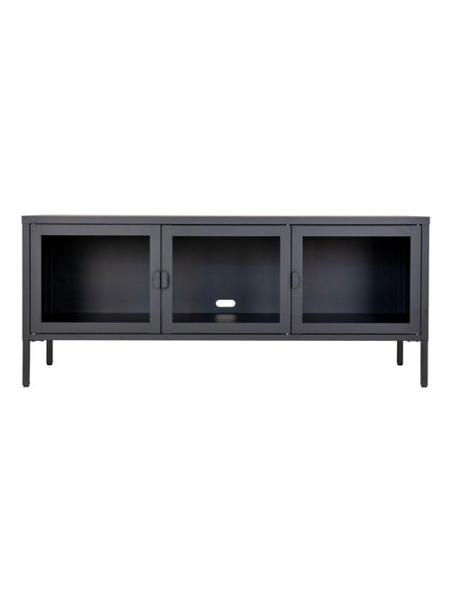 Console pour TV noire avec portes en verre - House Nordic - Kiabi