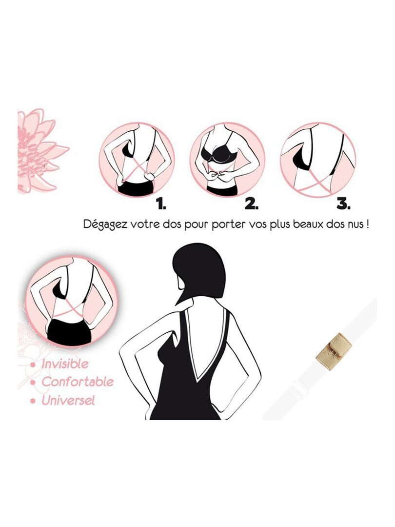 Bretelles Tininna Pour Femmes à étoile - En Strass Et Diamant - Dos Nu - Convertisseur De Bretelles De Soutien-gorge - Soutien-gorge - Extension De Soutien-gorge Noir