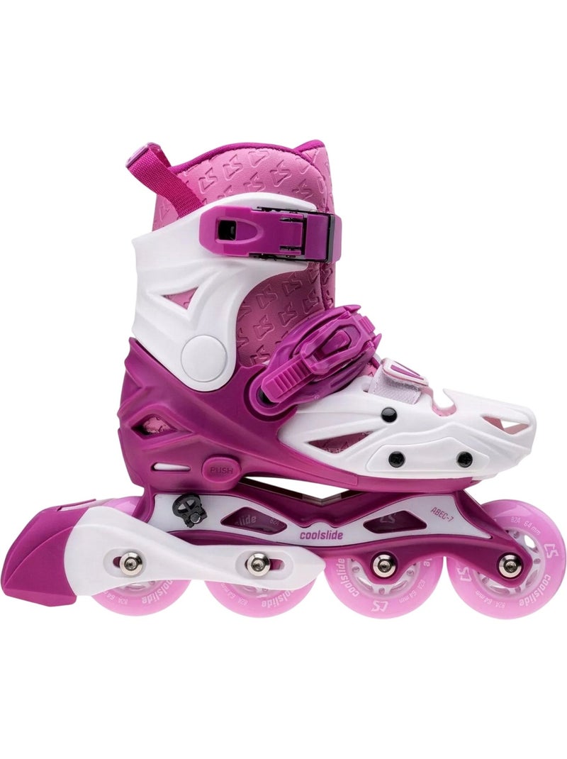 Coolslide - Patins à roulettes alignées ACTIONEL Blanc Rose - Kiabi